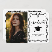 モダンキュートな弓のカジュアル台本 招待状 (正面/裏面)