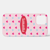 モダンキュートハート コーラルピンク Case-Mate iPhoneケース (裏面 (横))