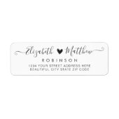 モダンキュート結婚スクリプト差出人住所ラベル ラベル (正面)