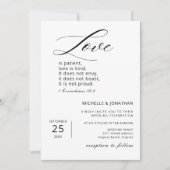 モダンキリスト教の聖書聖句のミニマル結婚主義 招待状 (正面)