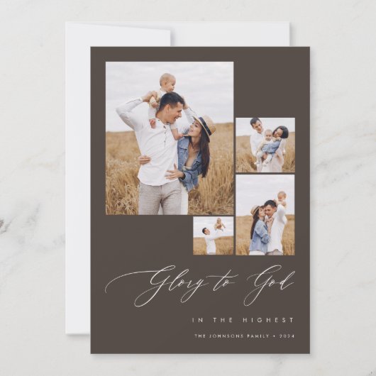 モダンキリスト教家族宗教写真クリスマス シーズンカード (正面)