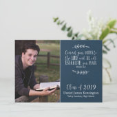 モダンキリスト教聖句の卒業写真 招待状 (スタンド正面)