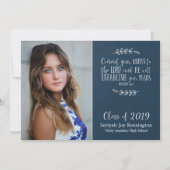 モダンキリスト教聖句の卒業写真 招待状 (正面)
