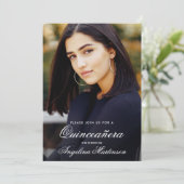 モダンキンセアニェラフォト金ゴールドと黒 招待状 (スタンド正面)