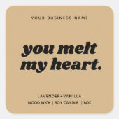 モダンギフトろうそく製品ラベルデザイン スクエアシール (正面)