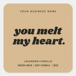 モダンギフトろうそく製品ラベルデザイン スクエアシール