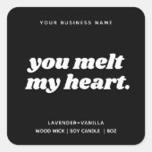 モダンギフトろうそく製品ラベルデザイン スクエアシール (正面)