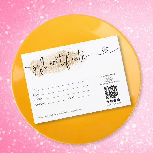 モダンギフトミニマルカード証明書ロゴQRコード