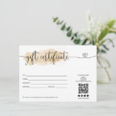 モダンギフトミニマルカード証明書ロゴQRコード (スタンド正面)
