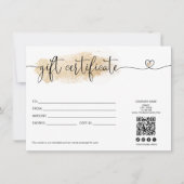 モダンギフトミニマルカード証明書ロゴQRコード (正面)