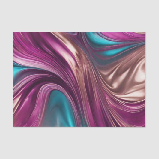 モダンギフト包装 – マゼンタターコイズと金ゴールド- 薄葉紙 (正面)