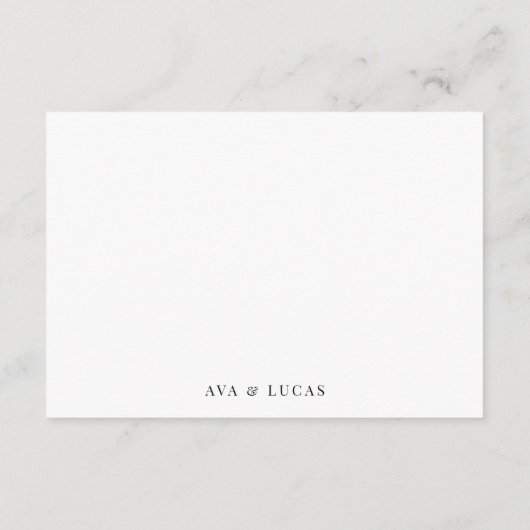 モダンギフト新婚旅行ファンドに関するミニマリスト エンクロージャーカード (裏面)