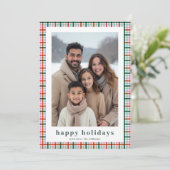 モダンギンガムファミリー2 フォト ハッピーホリデー カード (スタンド正面)