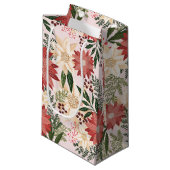 モダンクエレガントリスマスポインセチア スモールペーパーバッグ (正面アングル)