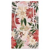 モダンクエレガントリスマスポインセチア スモールペーパーバッグ (正面)