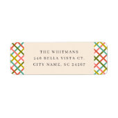 モダンクカラフルロスホリデー差出人住所 ラベル (正面)