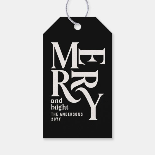 モダンクシンプルミニマルリスマス ギフトタグ (正面)