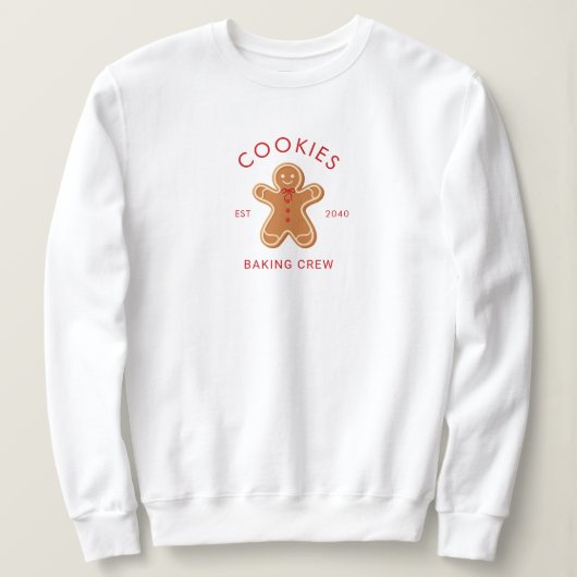 モダンクッキー焼きクルークリスマス スウェットシャツ (デザイン正面)