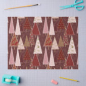 モダンクビクトリアンリスマスの木金ゴールドバーガンディーピンク 薄葉紙 (クラフト)