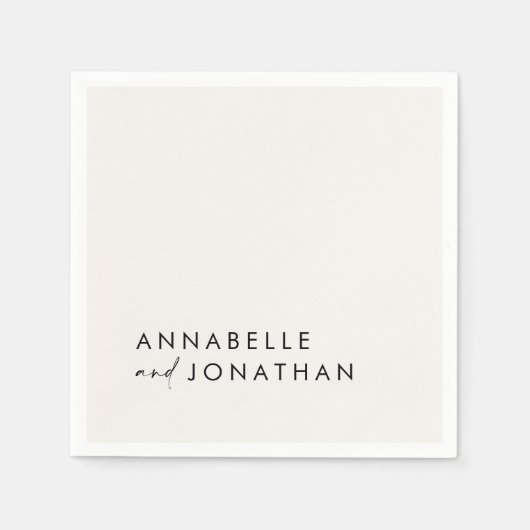 モダンクミニマルコンテンポラリー結婚ー スタンダードカクテルナプキン (正面)