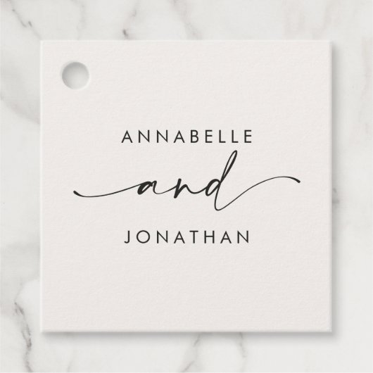 モダンクミニマルコンテンポラリー結婚ー フェイバータグ (正面)