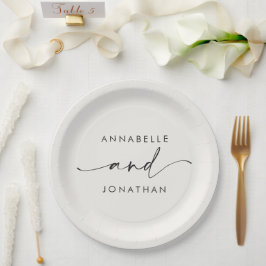 モダンクミニマルコンテンポラリー結婚ー ペーパープレート