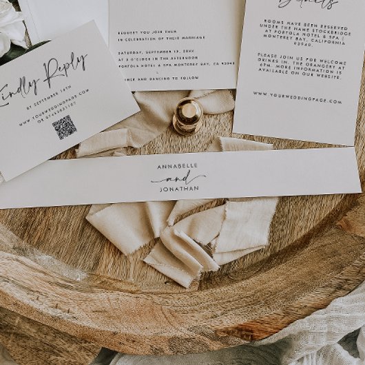 モダンクミニマルコンテンポラリー結婚ー 招待状ベリーバンド