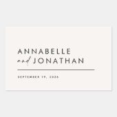 モダンクミニマルコンテンポラリー結婚ー 長方形シール (正面)