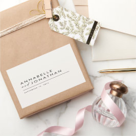 モダンクミニマルコンテンポラリー結婚ー 長方形シール