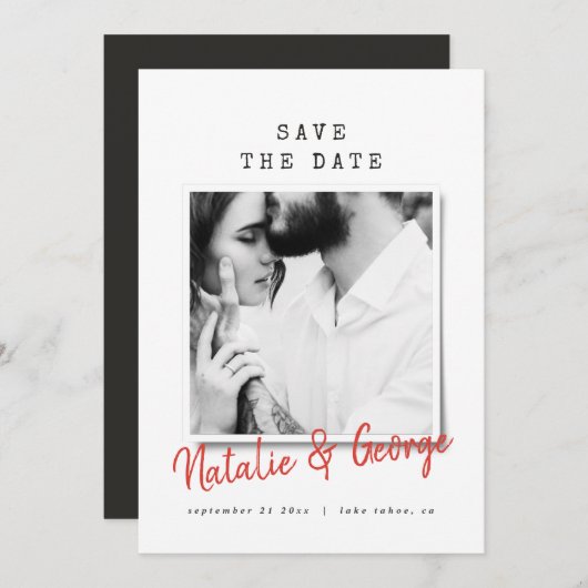 モダンクミニマルリスマスヴィンテージインディ シーズンカード (正面/裏面)