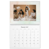 モダンクメリーリスマスポインセチア カレンダー (1月 2027)