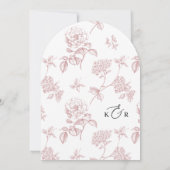 モダンクラシカル赤面アーチ結婚式招待状 招待状 (裏面)