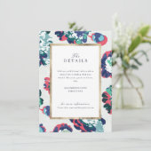 モダンクラシックな抽象的な花の結婚式の詳細エンコ エンクロージャーカード (スタンド正面)