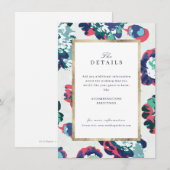 モダンクラシックな抽象的な花の結婚式の詳細エンコ エンクロージャーカード (正面/裏面)