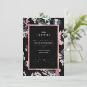 モダンクラシックな抽象的な花の結婚式の詳細 エンクロージャーカード (スタンド正面)