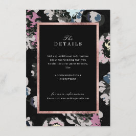 モダンクラシックな抽象的な花の結婚式の詳細 エンクロージャーカード