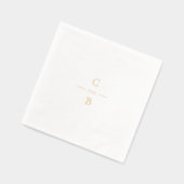 モダンクラシックな結婚式のモノグラム 箔ナプキン (左)