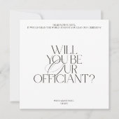 モダンクラシックな結婚式司式者へのプロポーザルカード 招待状 (正面)