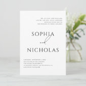 モダンクラシックな結婚式 | エレガントなタイポグラフィ 招待状 (スタンド正面)
