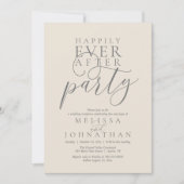 モダンクラシックな結婚式 Happily Ever After Party 招待状 (正面)