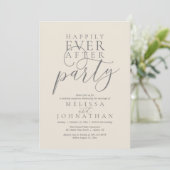 モダンクラシックな結婚式 Happily Ever After Party 招待状 (スタンド正面)