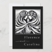 モダンクラシックアールデコブラック&ホワイト結婚ズ 招待状 (正面)