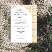 モダンクラシックイエロー&グレー結婚式招待状 招待状