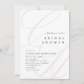 モダンクラシックエレガンスカリグラフィーブライダルシャワー 招待状 (正面)