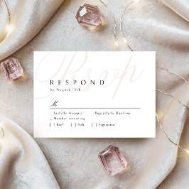 モダンクラシックエレガンス書道ウェディングRSVP 出欠カード