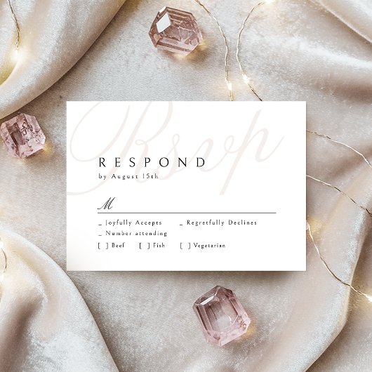 モダンクラシックエレガンス書道ウェディングRSVP 出欠カード