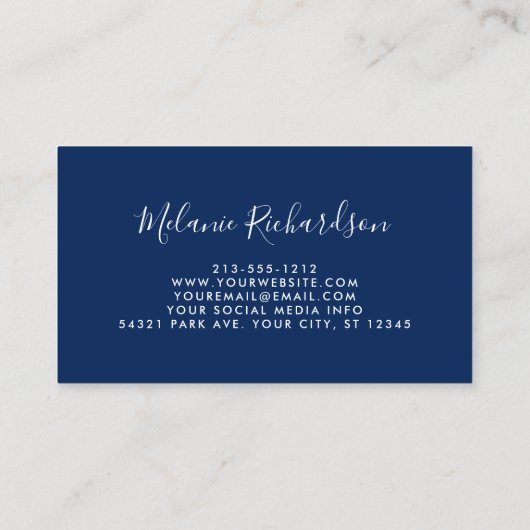 モダンクラシックエレガント赤面フローラ 名刺 (裏面)