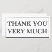 モダンクラシックエレガント黒プリントサンキュー (正面/裏面)