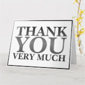 モダンクラシックエレガント黒プリントサンキュー カード (黄色い花)