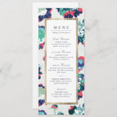 モダンクラシックグリーン金ゴールド抽象芸術フローラ結婚の メニュー (正面/裏面)